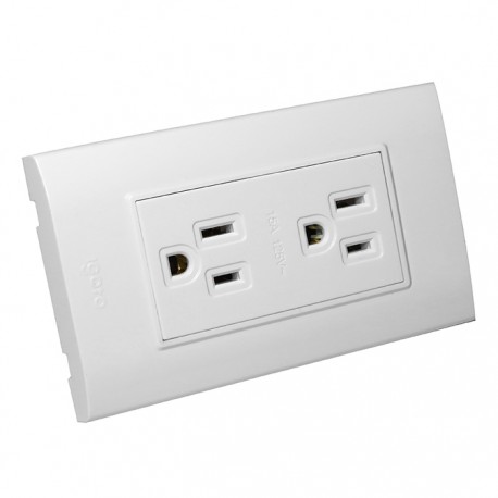 TOMA CORRIENTE DOBLE 2P+T BLANCO B105/2-W IGOTO