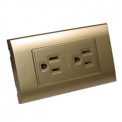 TOMA CORRIENTE DOBLE 2P+T DORADO B105/2-G IGOTO