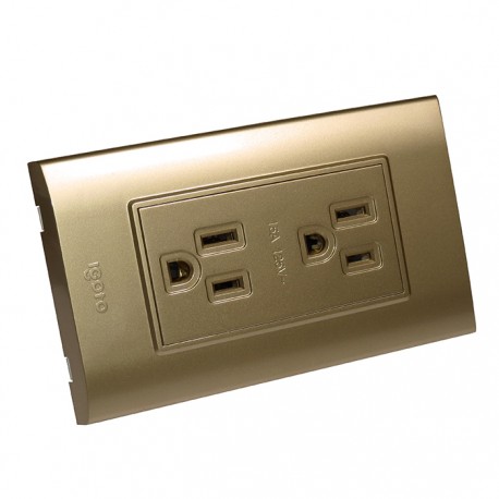 TOMA CORRIENTE DOBLE 2P+T DORADO B105/2-G IGOTO