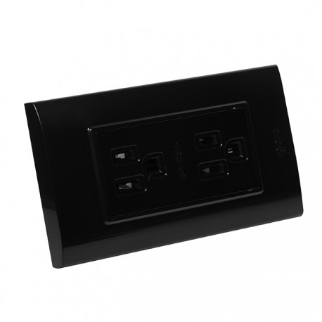 TOMA CORRIENTE DOBLE 2P+T NEGRO B105/2-B IGOTO