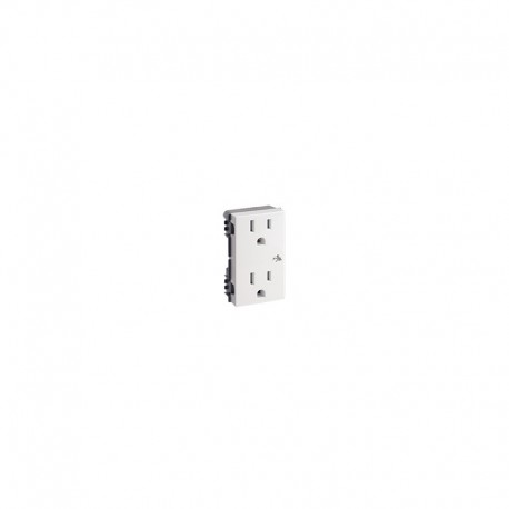TOMA DOBLE 2P+T 15A COLOR BLANCO S25 plus SIMON Cod.25424-30