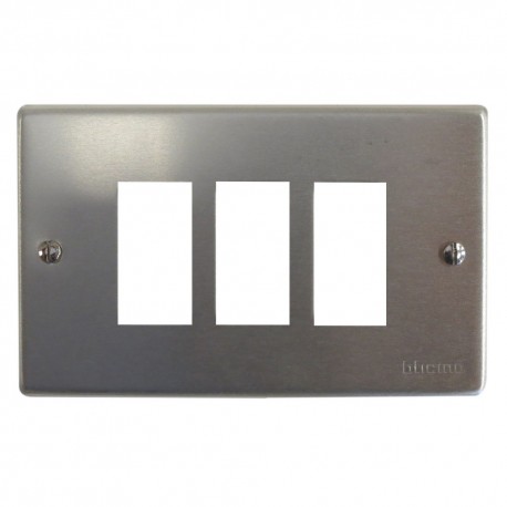 TAPA 3 HUECOS LINEA MAGIC INOXIDABLE BRACE TIE-009