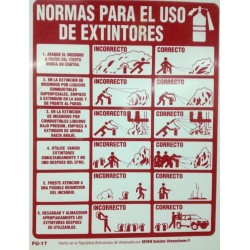 SEÃAL NORMAS PARA USO DEL EXTINTOR FU-17