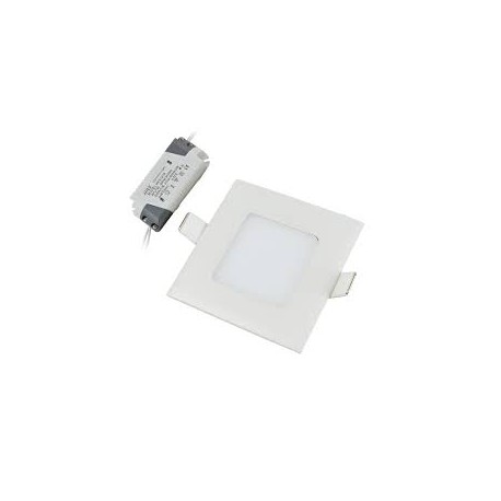 LUMINARIA LED PANEL 12W CUAD. 6" P/EMB 127-277V LED0304 JIFU LIGHTING