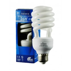 BOMBILLO ESPIRAL 26W T4 E27 110V MARCA THINKS BFE-T4-26W