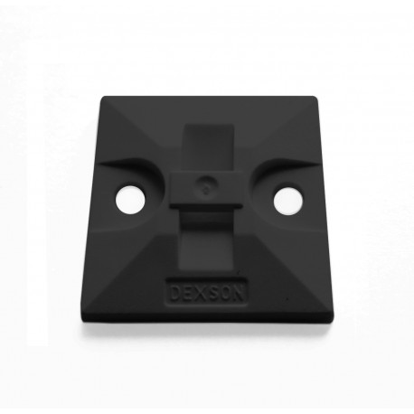 BASE CON ADHESIVO NEGRA 1X1 10 PIEZAS DEXON