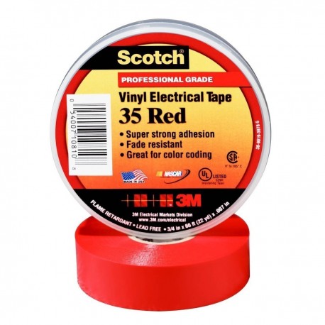 TEIPE SCOTCH 35 ROJO 3/4 X 66 3M