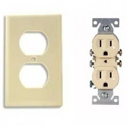 TOMA 270 DOBLE C/TIERRA BEIGE C/TAPA MARCA SACO