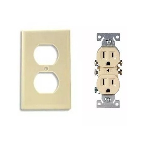 TOMA 270 DOBLE C/TIERRA BEIGE C/TAPA MARCA SACO