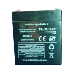 BATERIA 12V 5 AMP P/UPS,CENTRAL MARCA FEDERAL DB12-5