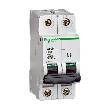 24335 INTERRUPTOR TERMOMAGNETICO MULTI 9 C60N 2P 6A SCHNEIDER 24335