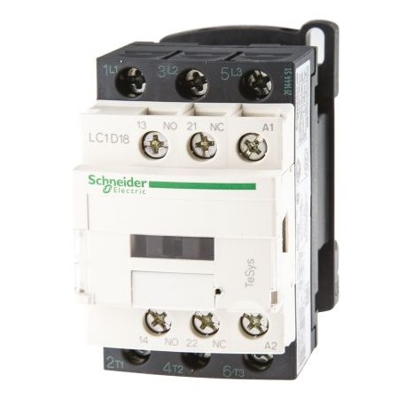 LC1D18F7 CONTACTOR 3P 18A NC+NA 110VAC SCHNEIDER LC1D18F7