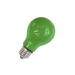 BOMBILLO COLOR VERDE 25W,120V, E26, GE 25W/A19/TG/VERDE/INC 49725