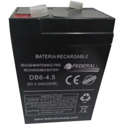 BATERIA PARA LAMPARA DE EMERGENCIA 6V. 4.2W FEDERAL DB6-4