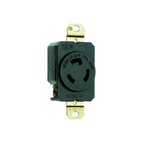 Toma seguro media vuelta emb 20A 2P+T 250V L620-R