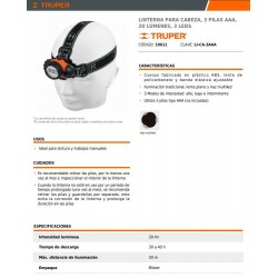 LINTERNA P/CABEZA TRUPER 10611