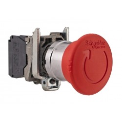 XB4BS8442 PULSADOR HONGO GIRAR P/DESENCLAVAR P/PARADA D/EMERG ROJO SCHNEIDER