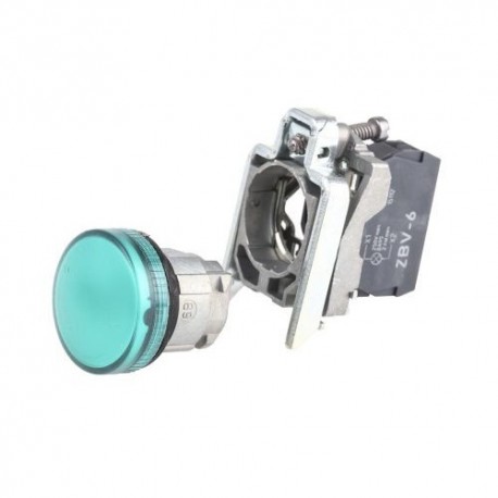 XB4BV63 PILOTO LUMINOSO 22MM METALICO ALIMENTACION DIRECTA 250V VERDE SCHNEIDER XB4BV63
