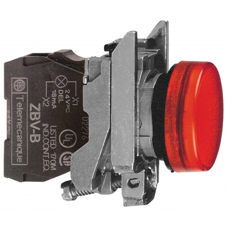 XB4BVB4 PILOTO LUMINOSO 22MM METALICO CON LED 24VAC/DC ROJO SCHNEIDER XB4BVB4