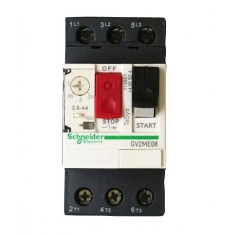 GV2ME08 GUARDAMOTOR MAGNETOTERMICO 2,5-4 A SCHNEIDER GV2ME08