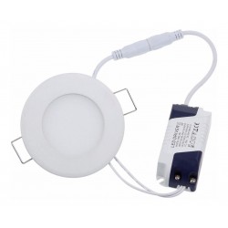 LUMINARIA LED PANEL 3W CIRC. 3" P/EMB 127-277V LED0201 JIFU LIGHTING