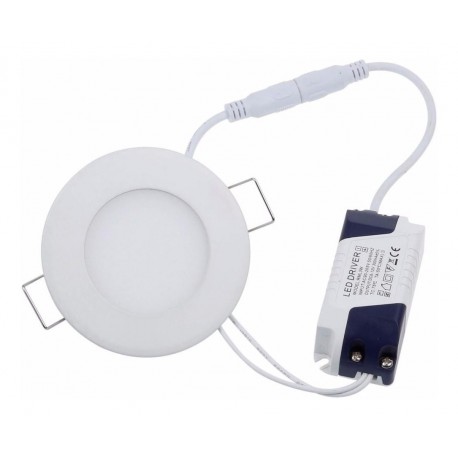 LUMINARIA LED PANEL 3W CIRC. 3" P/EMB 127-277V LED0201 JIFU LIGHTING