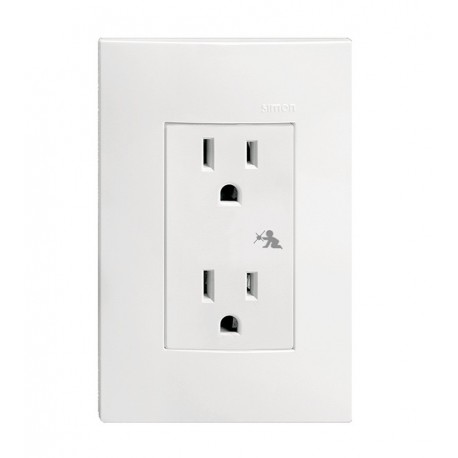 TOMA DOBLE 2P+T BLANCO S23 SIMON Cod.23424-80